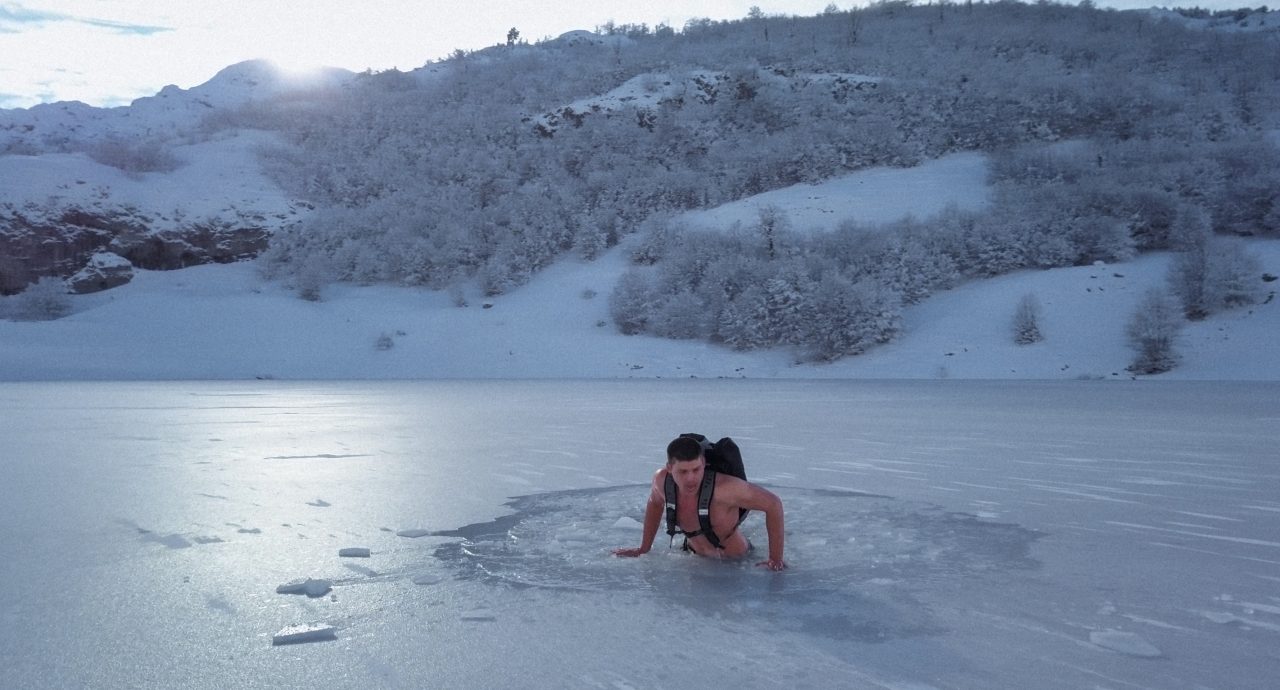 Maxim from Ukraine love taking a risk and swimming in cold Montenegrin lakes!