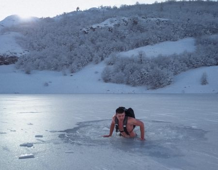 Maxim from Ukraine love taking a risk and swimming in cold Montenegrin lakes!
