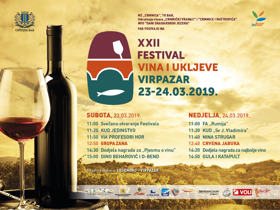 Virpazar: Zana i Crvena jabuka na Festivalu vina i ukljeve ovog vikenda!