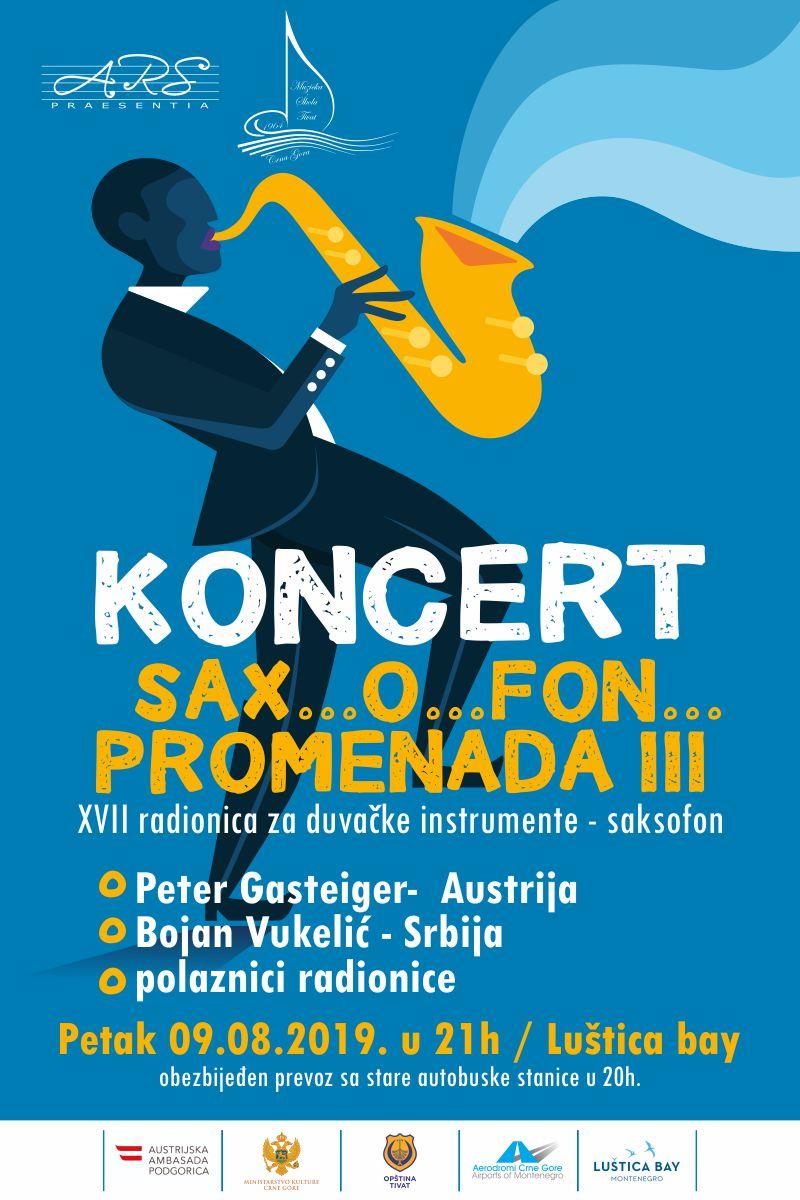 Večeras uživajte u Tivtu na koncertu “Sax…O…Fon…promenade III”