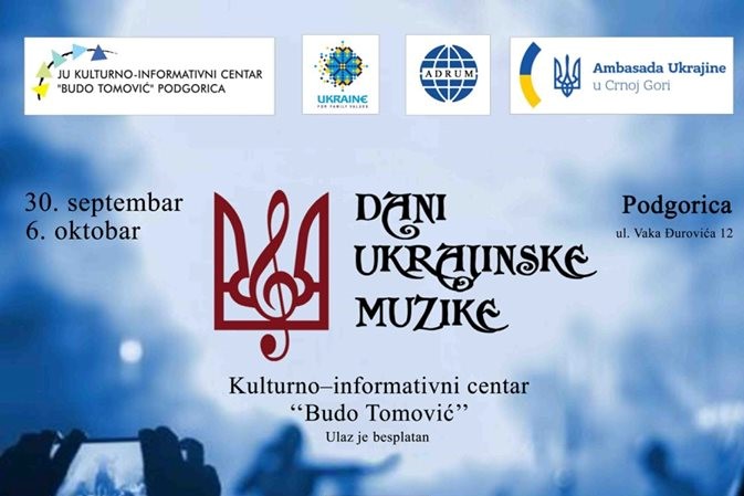 Dani ukrajinske muzike od 30. septembra do 6.oktobra u Podgorici