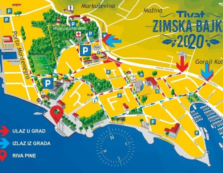 Mapa ulaska u Tivat tokom novogodišnjeg programa