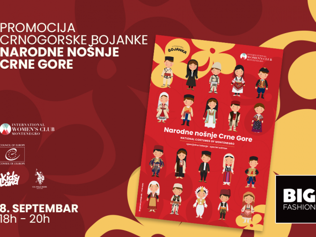 Međunarodni klub žena Crne Gore i Crnogorska bojanka predstavljaju specijalno izdanje bojanke “Narodne nošnje Crne Gore”