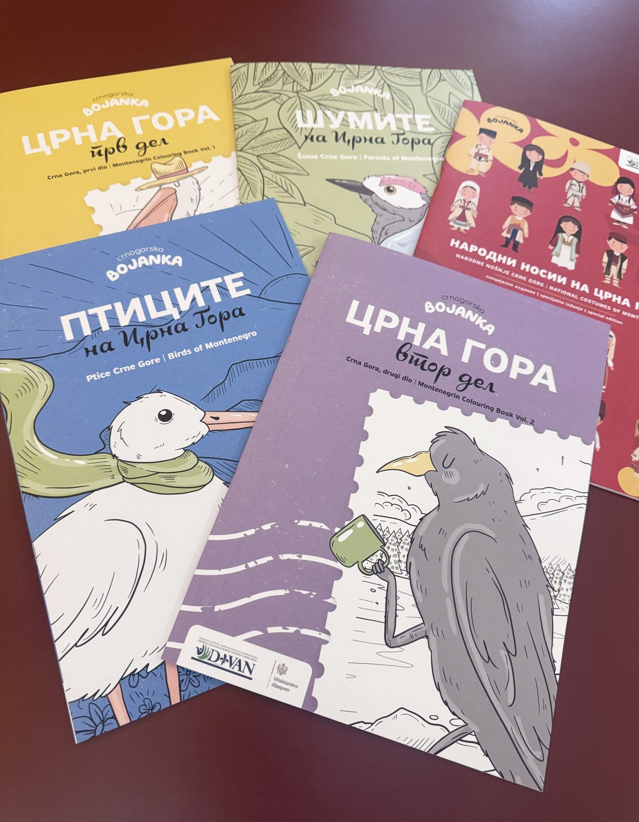 Five editions of the Montenegrin Colouring Book are now available in Macedonian