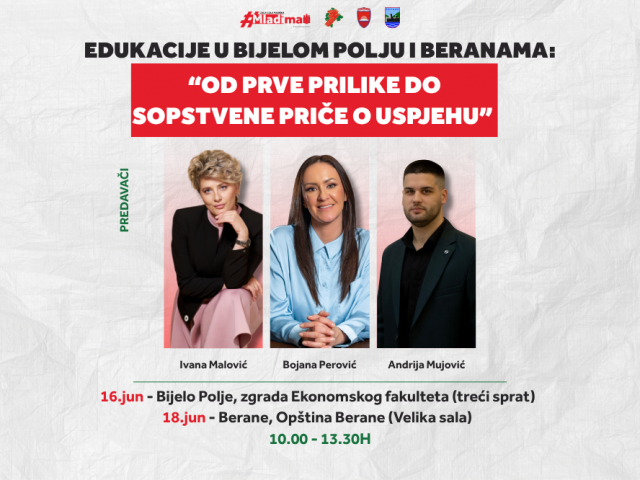 Besplatne edukativne radionice za mlade u Bijelom Polju i Beranama