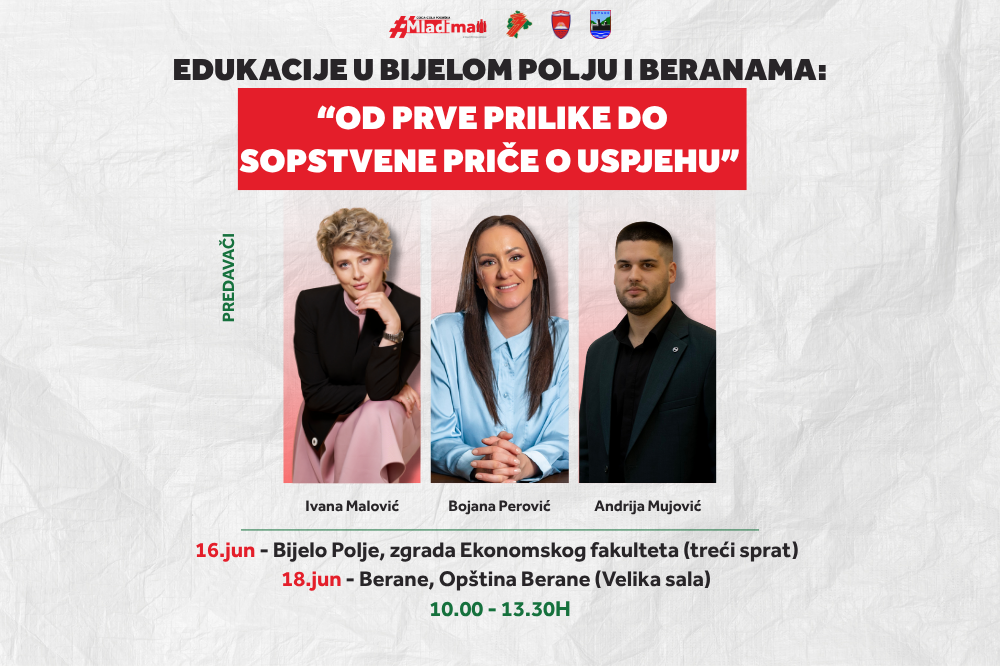 Besplatne edukativne radionice za mlade u Bijelom Polju i Beranama